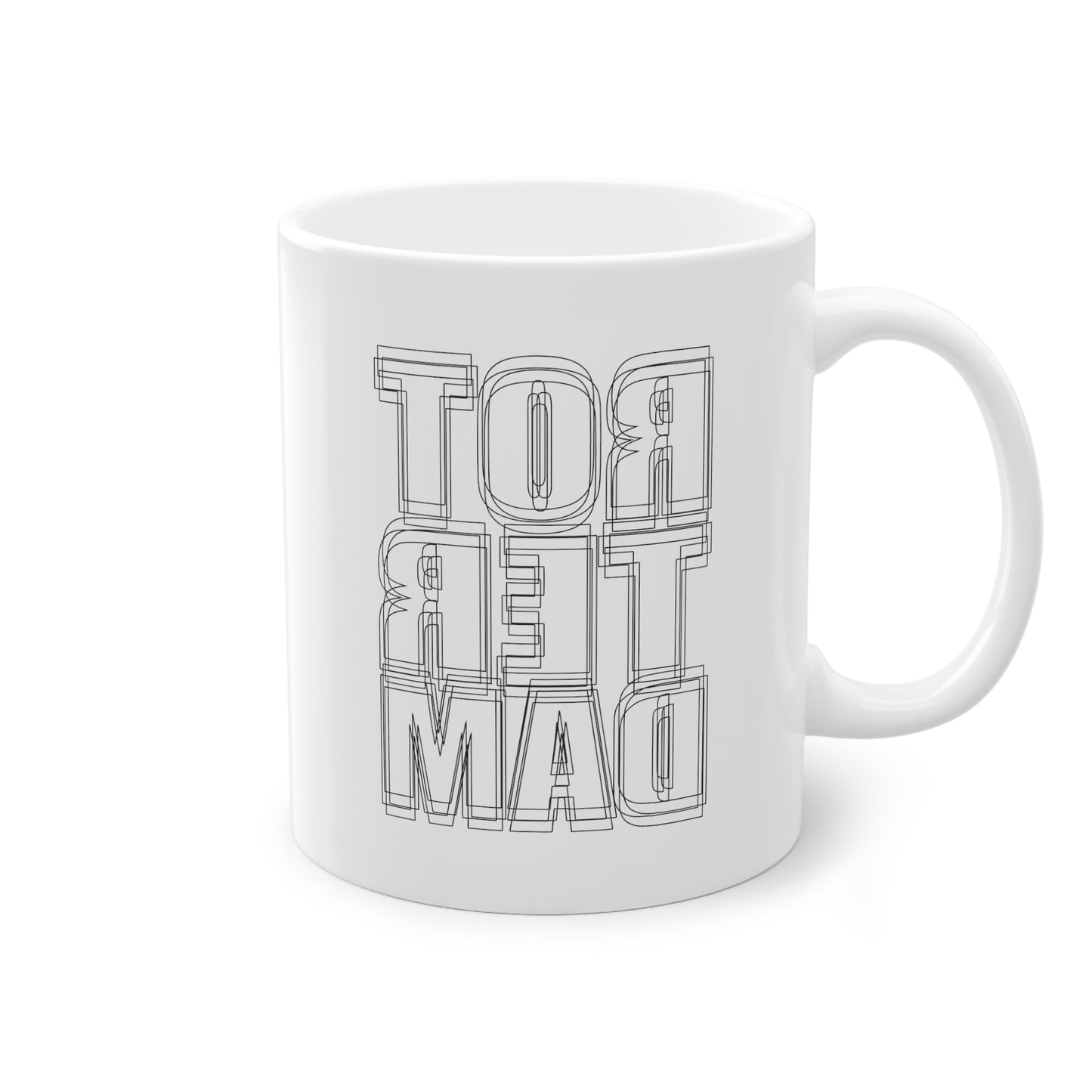 Triple Line White Mug