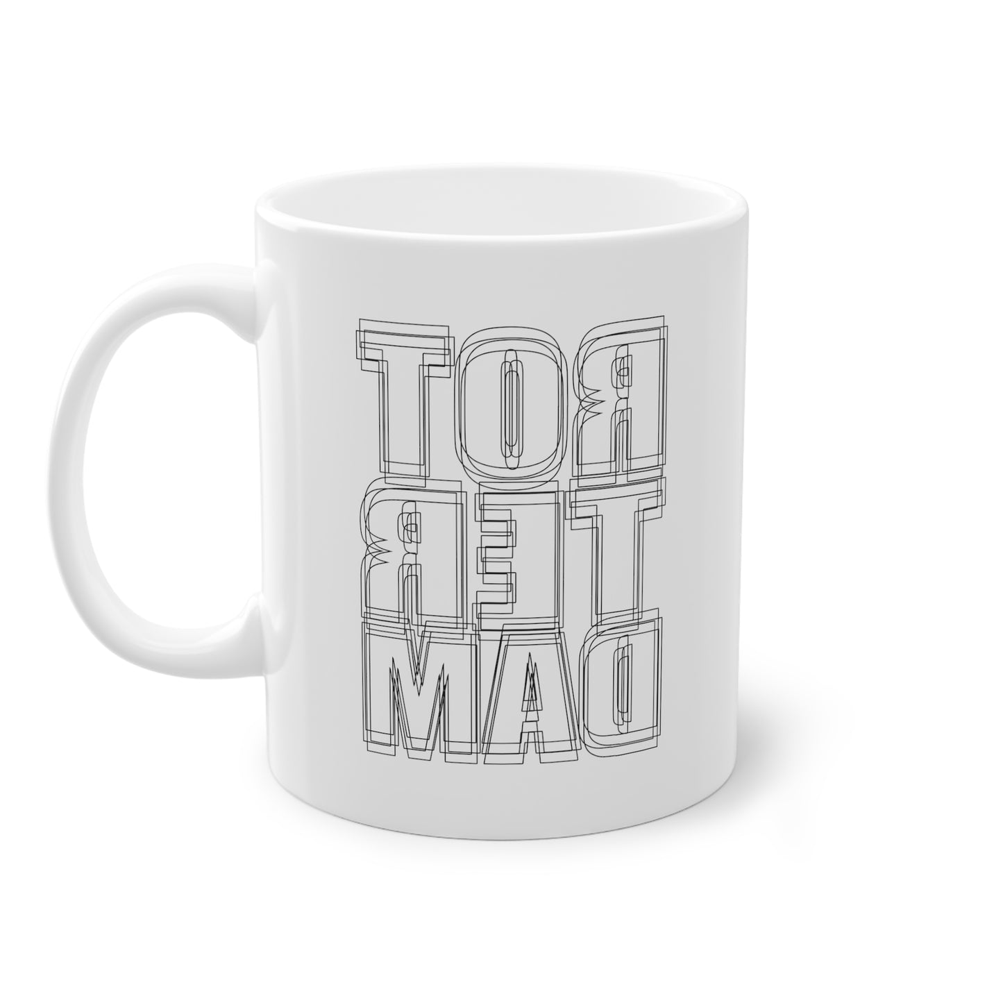Triple Line White Mug